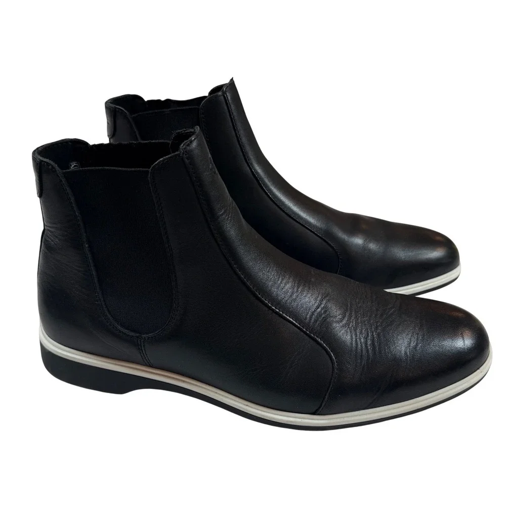 Amberjack The Chelsea Boot Black Onyx‎ Full Grain Leather Mens Sz 11 EUC